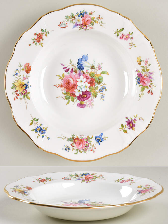 Howard Sprays (Scalloped, Embossed) Rim Soup Bowl by Hammersley-1