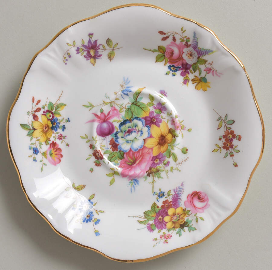 Howard Sprays (Scalloped, Embossed) Saucer for Flat Cup by Hammersley-1