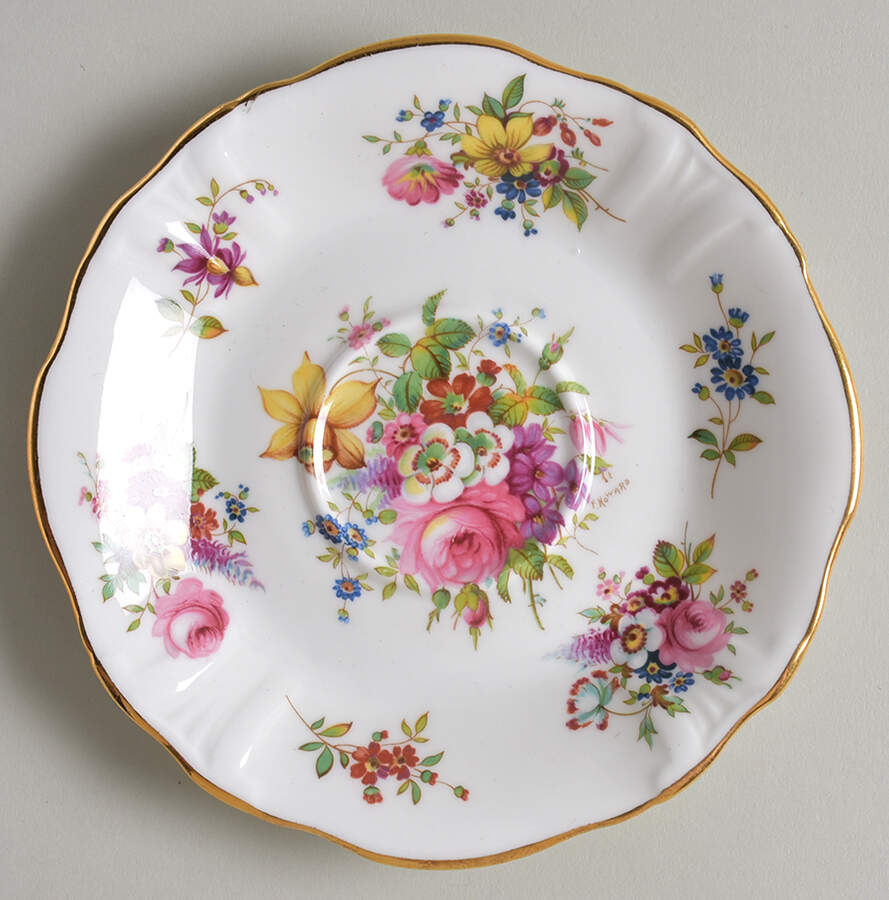 Howard Sprays (Scalloped, Embossed) Saucer for Flat Cup by Hammersley-1