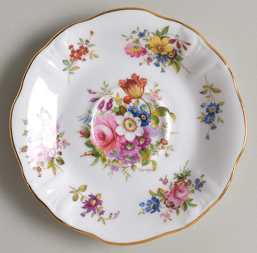Howard Sprays (Scalloped, Embossed) Saucer for Flat Cup by Hammersley-1