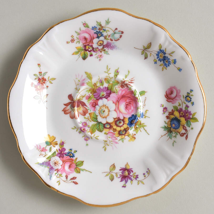 Howard Sprays (Scalloped, Embossed) Saucer for Flat Cup by Hammersley-1
