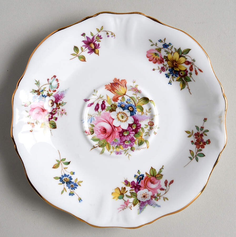 Howard Sprays (Scalloped, Embossed) Saucer for Flat Cup by Hammersley-1