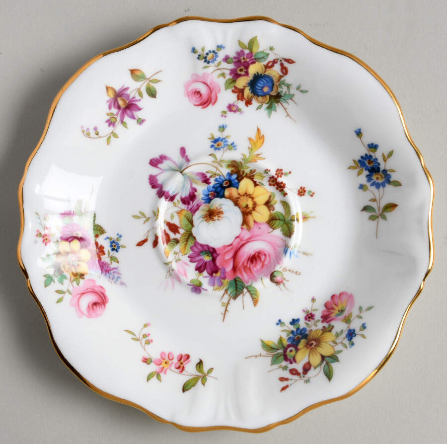 Howard Sprays (Scalloped, Embossed) Saucer for Flat Cup by Hammersley-1