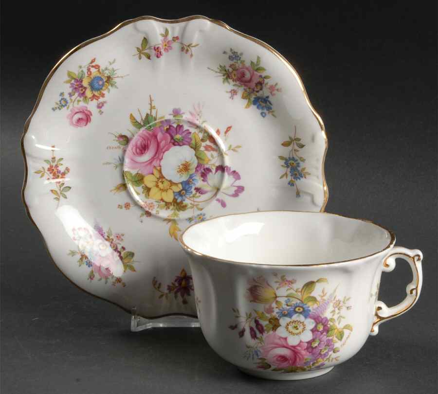 Howard Sprays (Scalloped, Embossed) Oversized Cup & Saucer Set by Hammersley-1