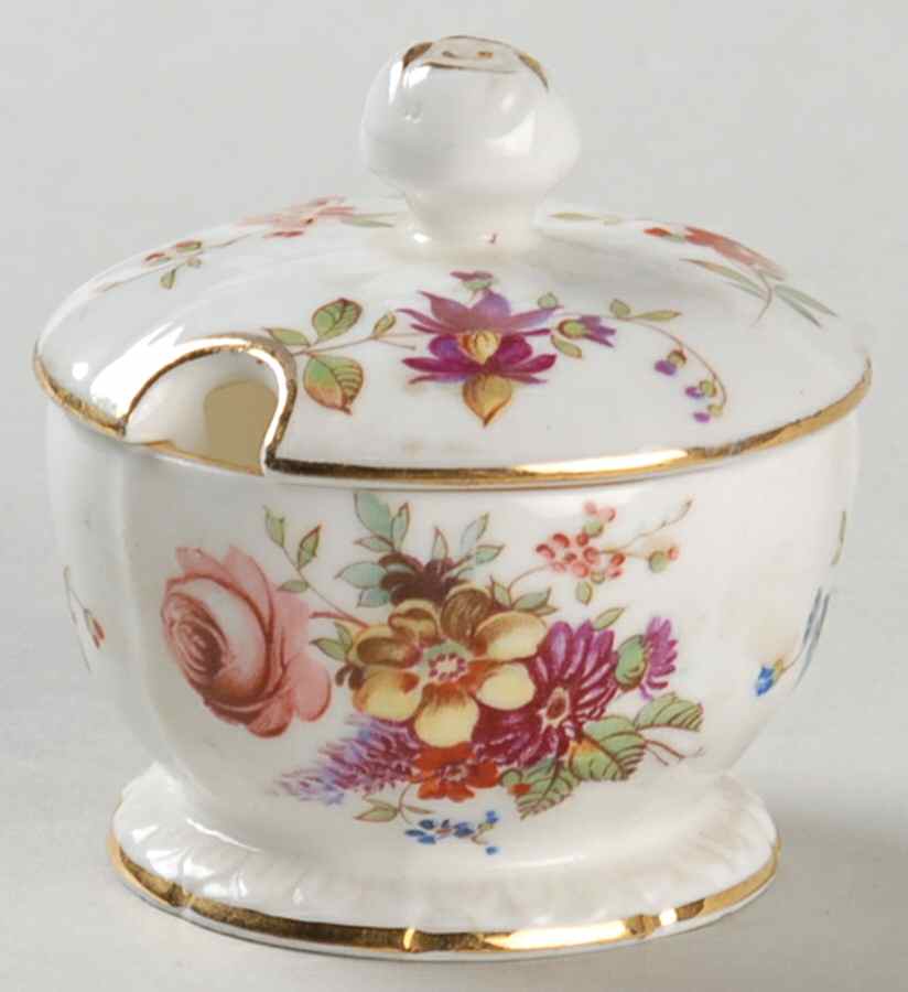 Howard Sprays (Scalloped, Embossed) Mustard Jar & Lid by Hammersley-1