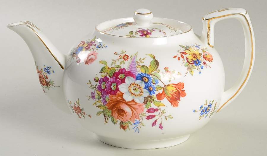 Howard Sprays (Scalloped, Embossed) Mini Teapot & Lid by Hammersley-1