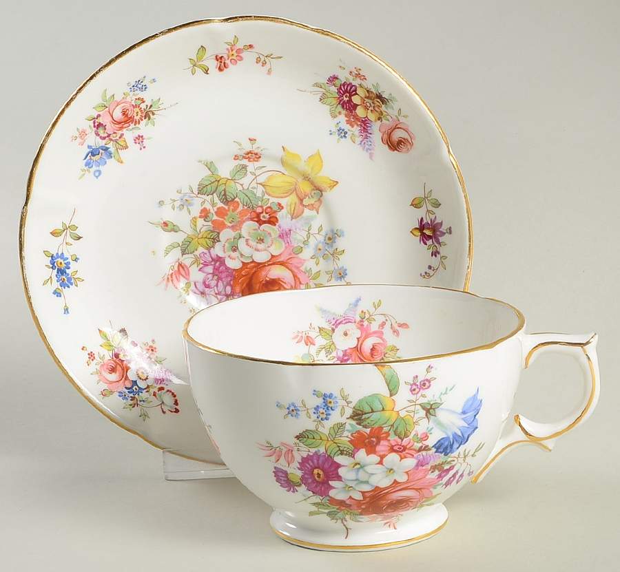 Howard Sprays (Scalloped, Embossed) Breakfast Cup & Saucer Set by Hammersley-1