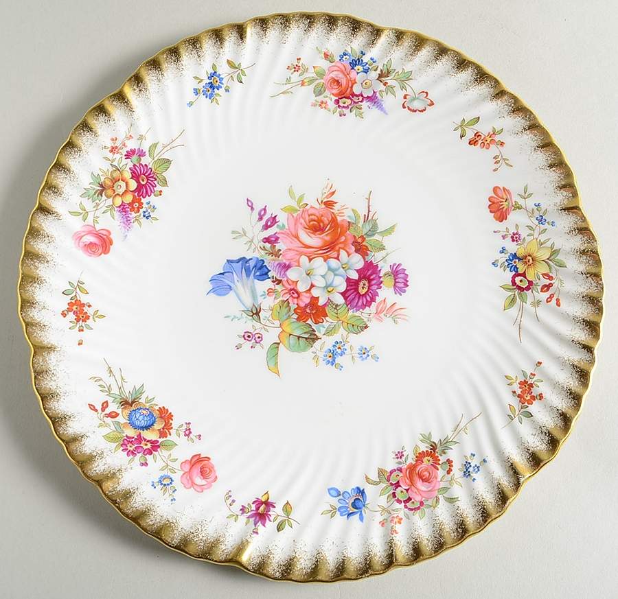 Lady Patricia (Scalloped, Embossed) Cake Plate by Hammersley-1