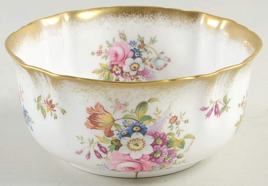 Lady Patricia (Scalloped, Embossed) Cranberry Bowl by Hammersley-1