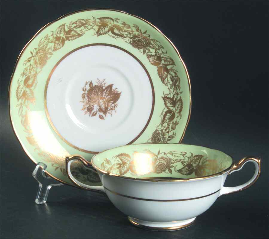 Lady Reva Footed Cream Soup Bowl & Saucer Set by Hammersley-1