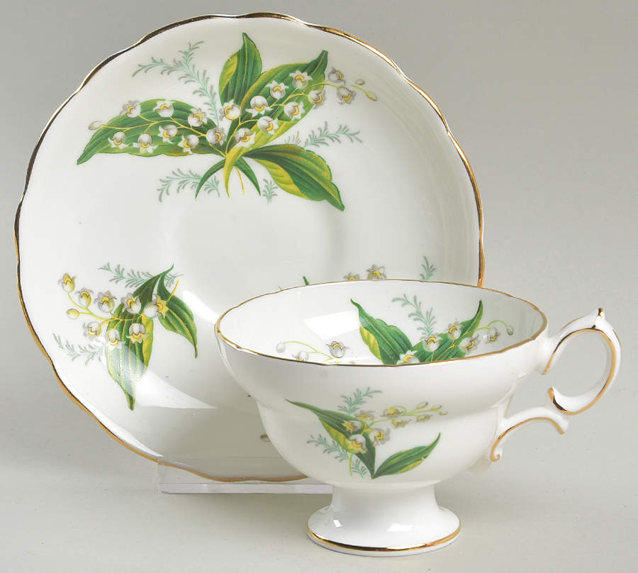 Lily of The Valley Footed Cup & Saucer Set by Hammersley-1
