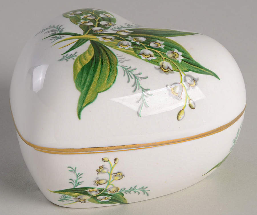 Lily of The Valley Heart Shape Box & Lid by Hammersley-1