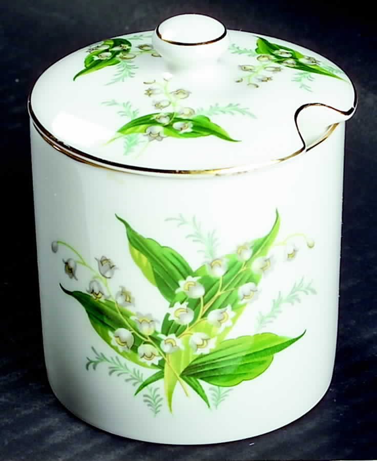 Lily of The Valley Honey Pot & Lid by Hammersley-1