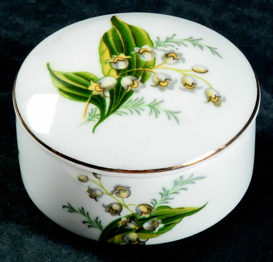 Lily of The Valley Trinket Box & Lid by Hammersley-1