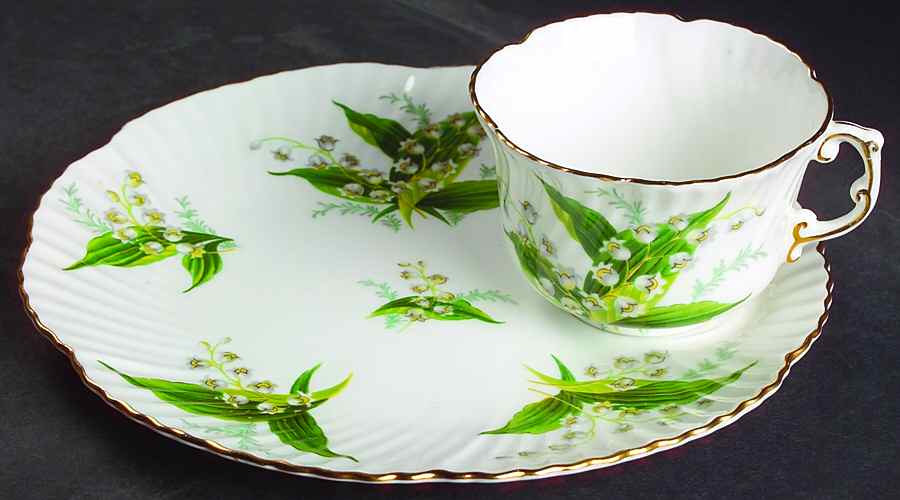 Lily of The Valley Snack Plate & Cup Set by Hammersley-1