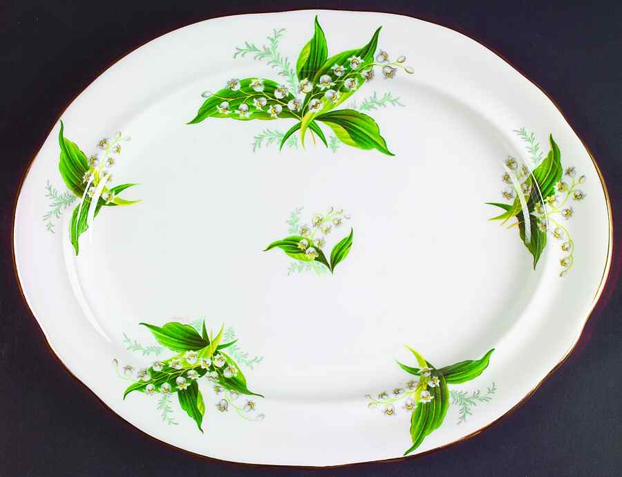 Lily of The Valley 12" Oval Serving Platter by Hammersley-1