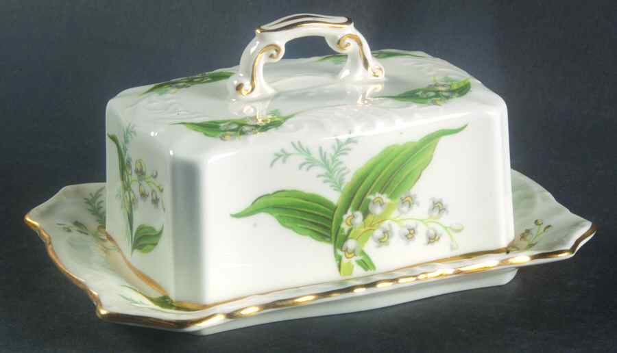 Lily of The Valley Rectangular Covered Butter by Hammersley-1