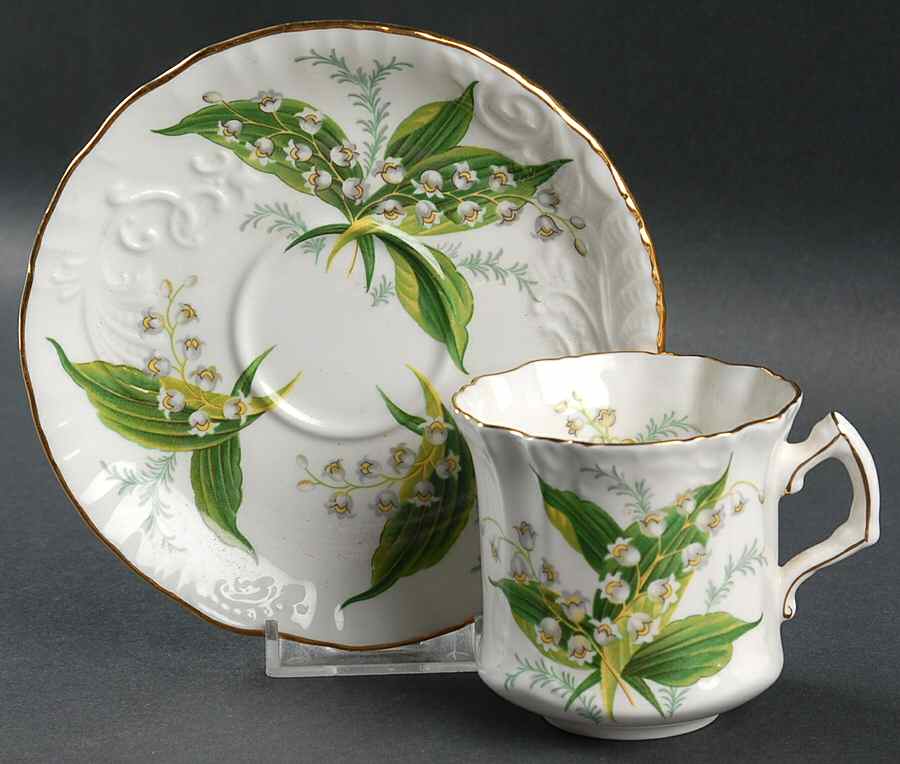 Lily of The Valley Flat Cup & Saucer Set by Hammersley-1