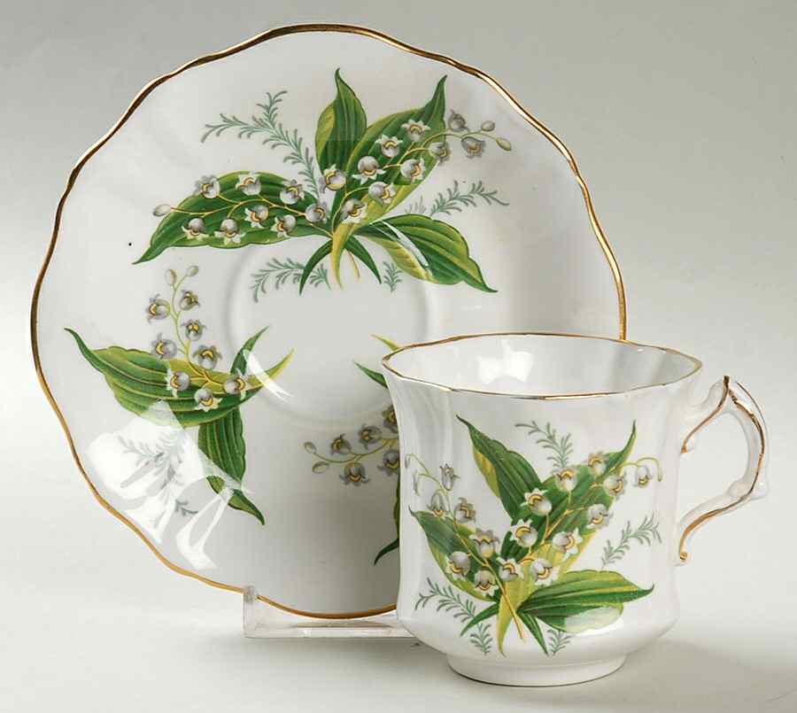 Lily of The Valley Flat Cup & Saucer Set by Hammersley-1