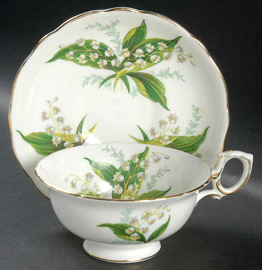 Lily of The Valley Footed Cup & Saucer Set by Hammersley-1