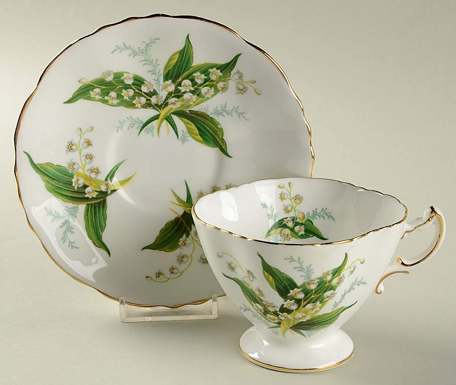 Lily of The Valley Footed Cup & Saucer Set by Hammersley-1