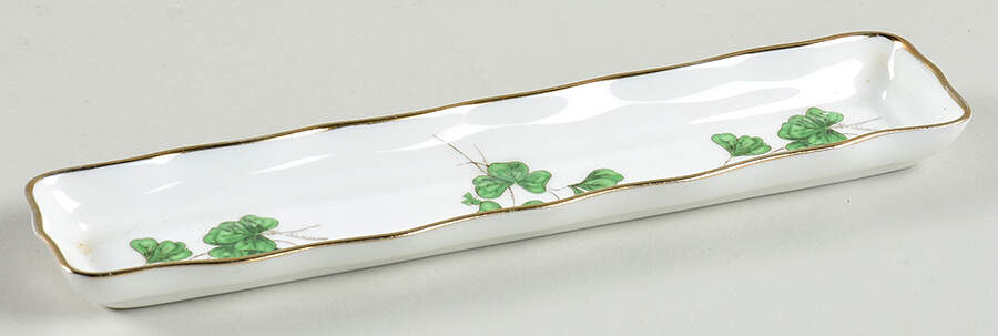 Lucky Shamrock (Embossed Scrolls) Mint Tray by Hammersley-1