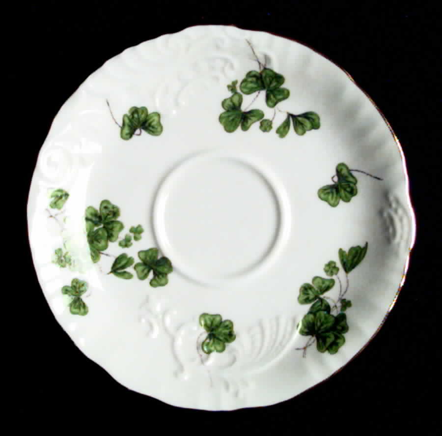 Lucky Shamrock (Embossed Scrolls) Saucer by Hammersley-1
