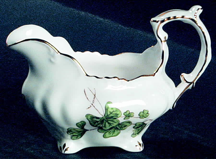 Lucky Shamrock (Embossed Scrolls) Mini Creamer by Hammersley-1