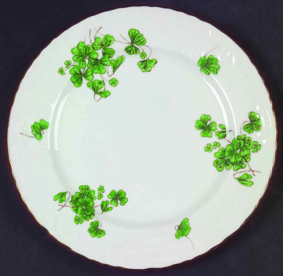 Lucky Shamrock (Embossed Scrolls) Salad Plate by Hammersley-1