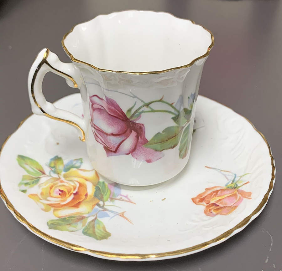 Morgan's Rose Flat Cup & Saucer Set by Hammersley-1