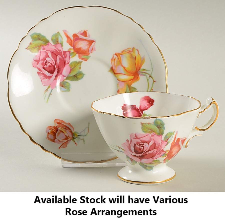 Morgan's Rose Footed Demitasse Cup & Saucer Set by Hammersley-1