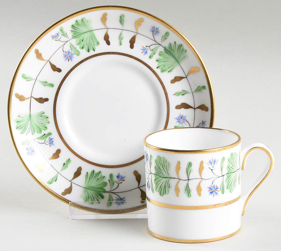 Palmetto Flat Demitasse Cup & Saucer Set by Hammersley-1