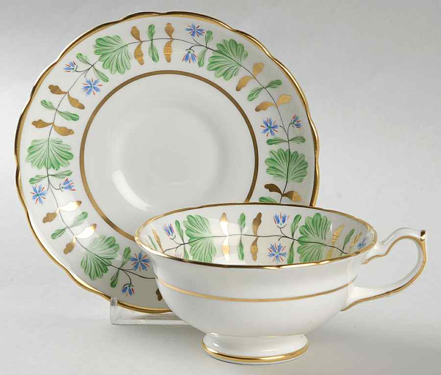 Palmetto Footed Cup & Saucer Set by Hammersley-1