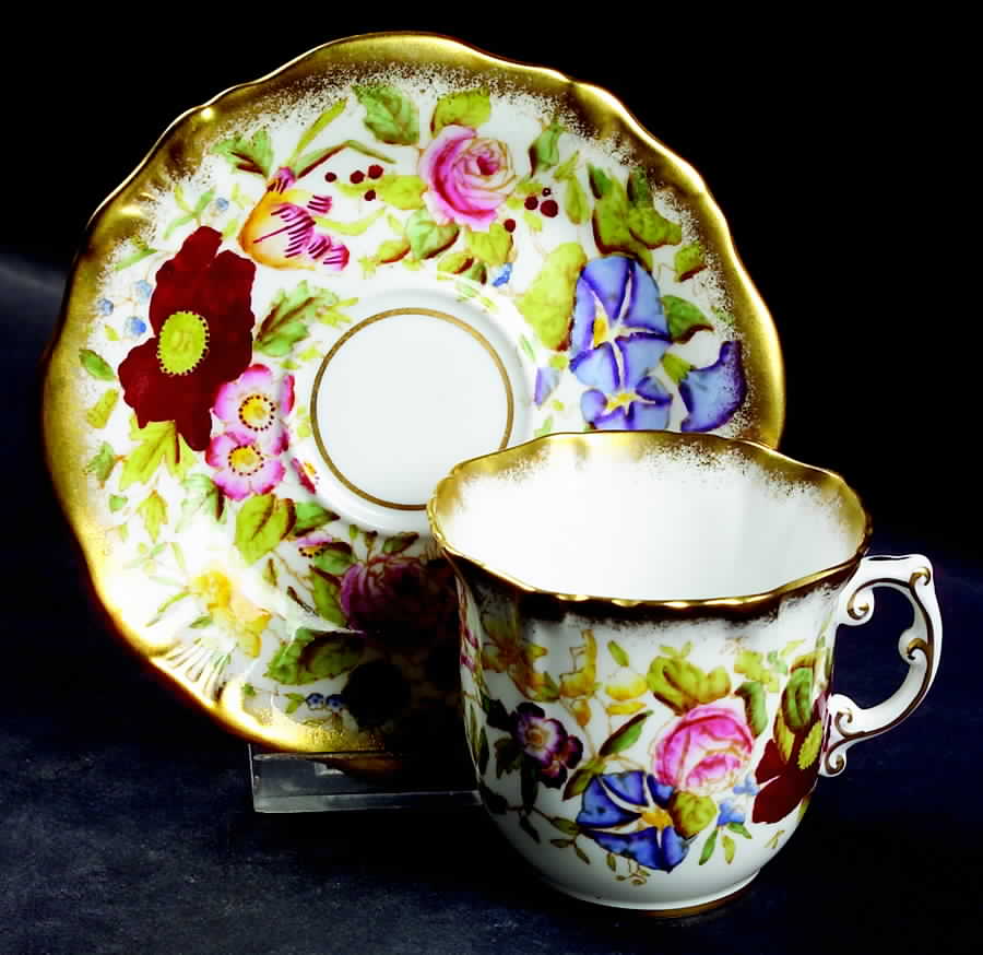 Queen Ann Flat Cup & Saucer Set by Hammersley-1