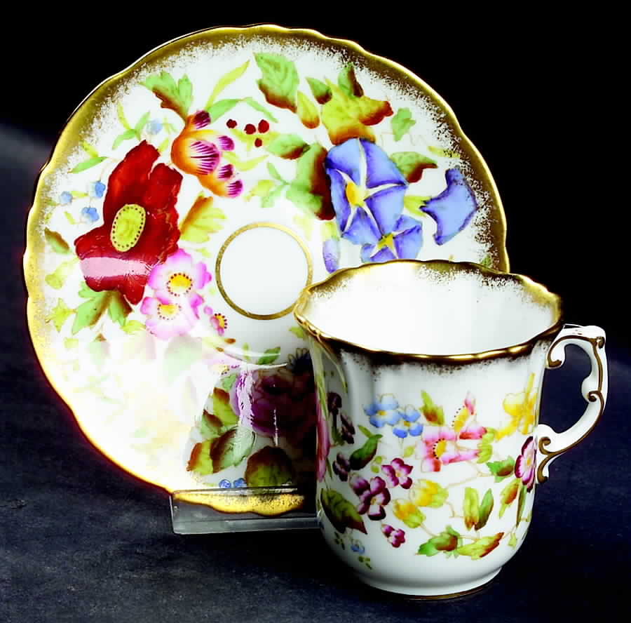 Queen Ann Flat Demitasse Cup & Saucer Set by Hammersley-1