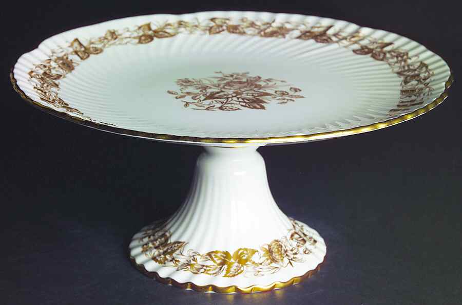 Rose Point 10" Diameter Pedestal Cake Stand by Hammersley-1