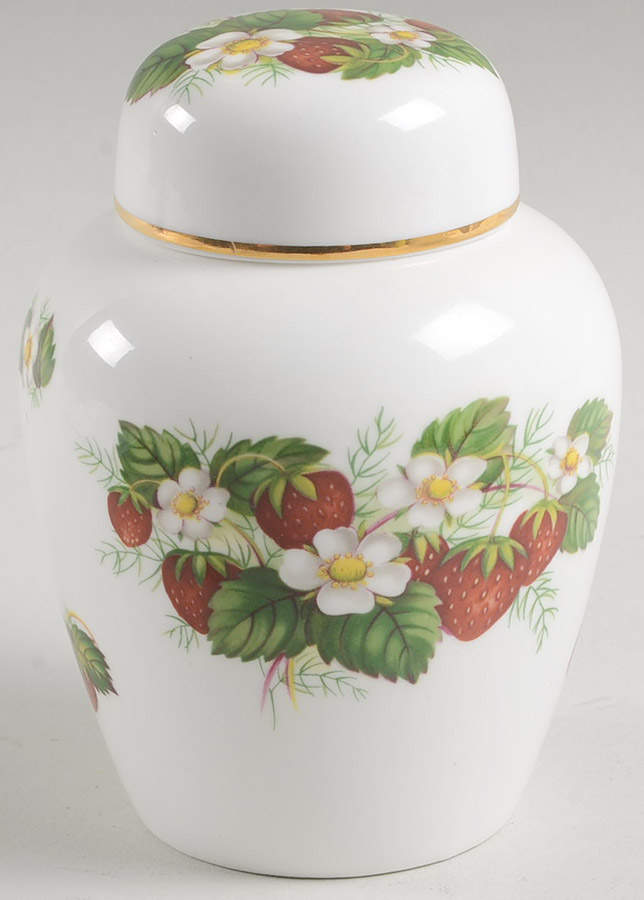 Strawberry Ripe (Small Scallops On Edge) 5" Ginger Jar & Lid by Hammersley-1