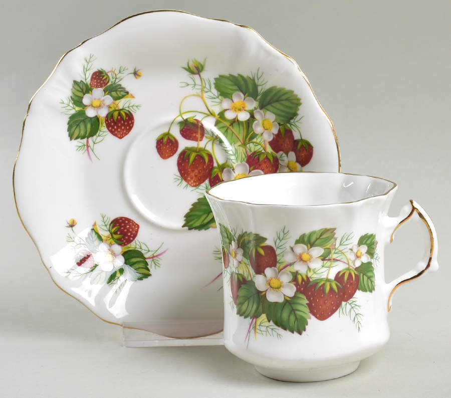 Strawberry Ripe (Small Scallops On Edge) Footed Cup & Saucer Set by Hammersley-1