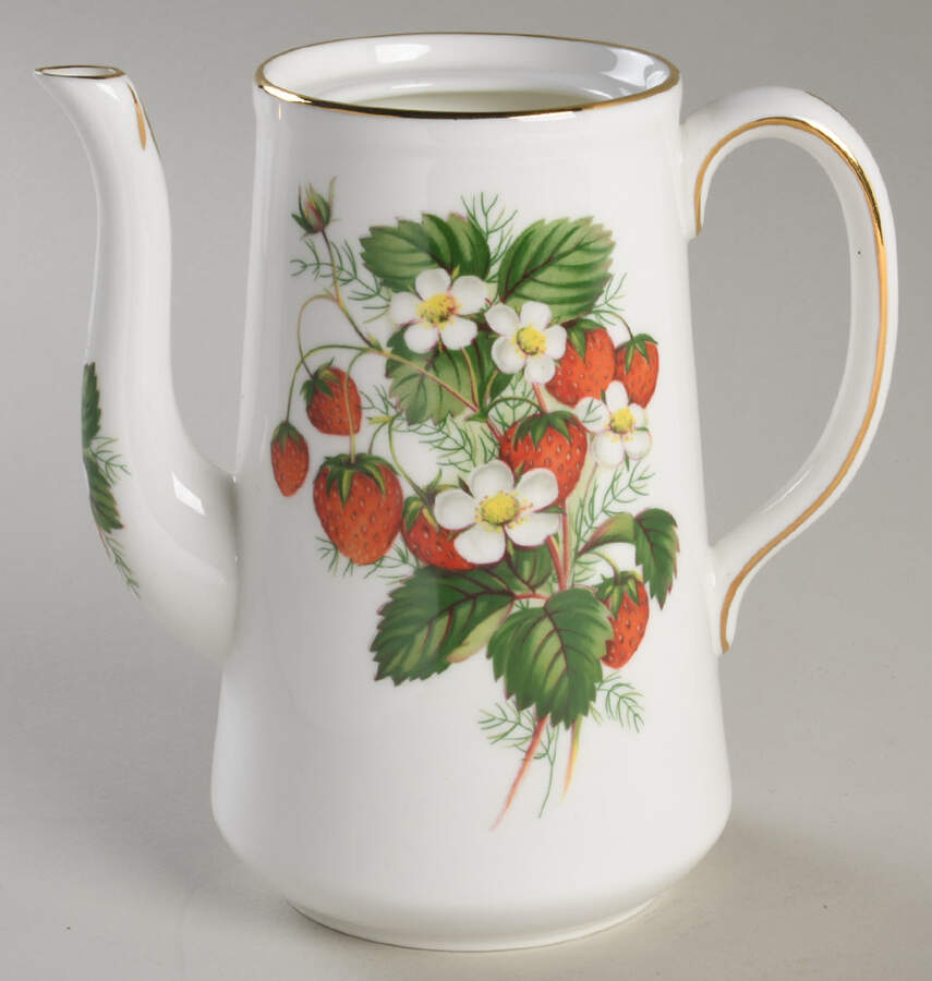 Strawberry Ripe (Small Scallops On Edge) Mini Coffee Pot No Lid by Hammersley-1