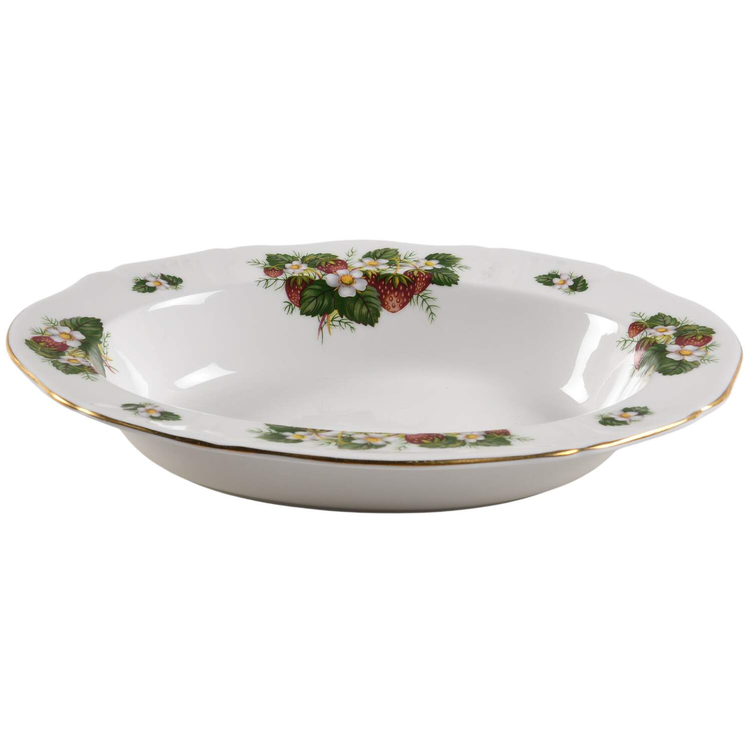 Strawberry Ripe (Small Scallops On Edge) 11" Oval Vegetable Bowl by Hammersley-1