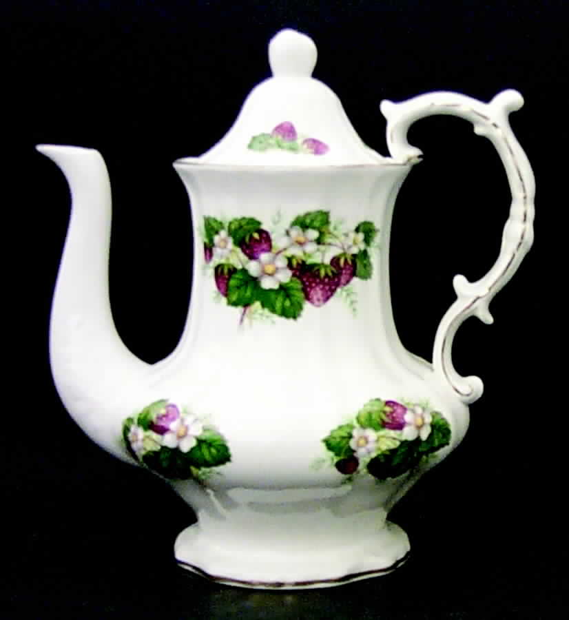 Strawberry Ripe (Small Scallops On Edge) Coffee Pot & Lid by Hammersley-1