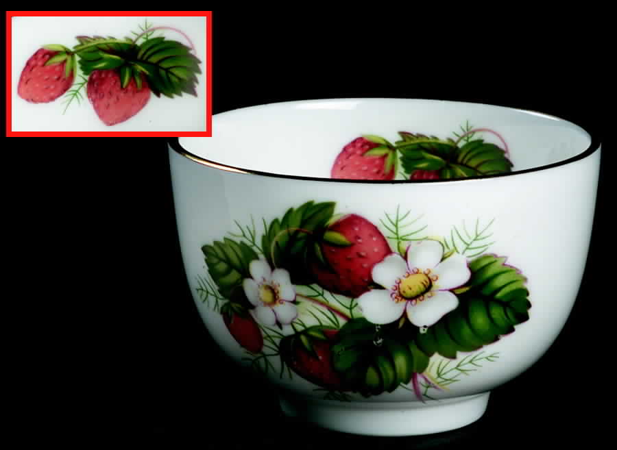 Strawberry Ripe (Small Scallops On Edge) Mini Open Sugar Bowl by Hammersley-1