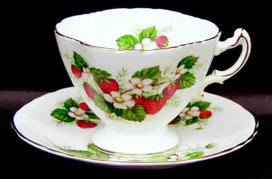 Strawberry Ripe (Small Scallops On Edge) Footed Cup & Saucer Set by Hammersley-1