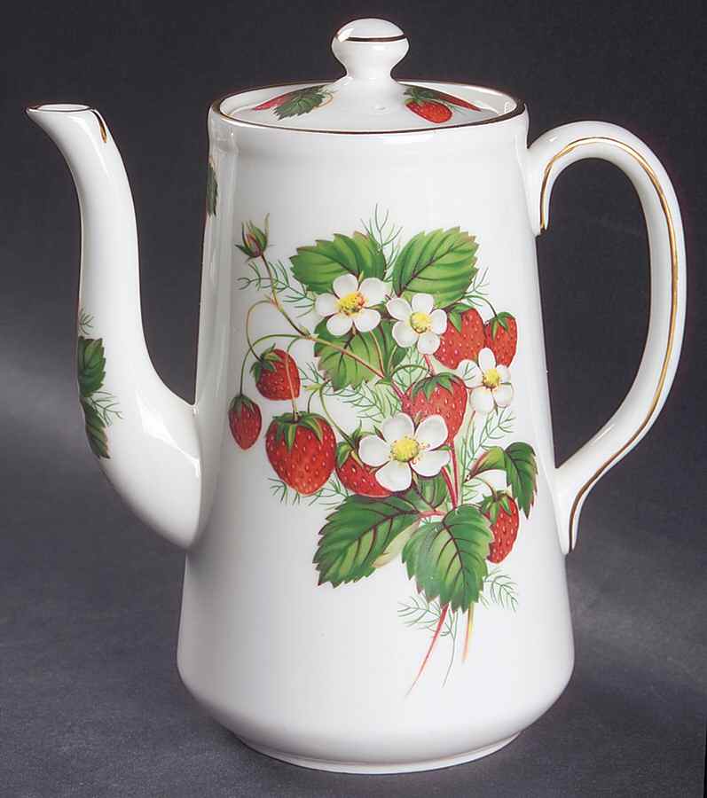 Strawberry Ripe (Small Scallops On Edge) Mini Coffee Pot & Lid by Hammersley-1