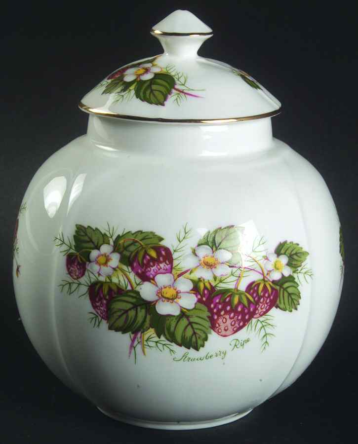 Strawberry Ripe (Small Scallops On Edge) Ginger Jar & Lid by Hammersley-1