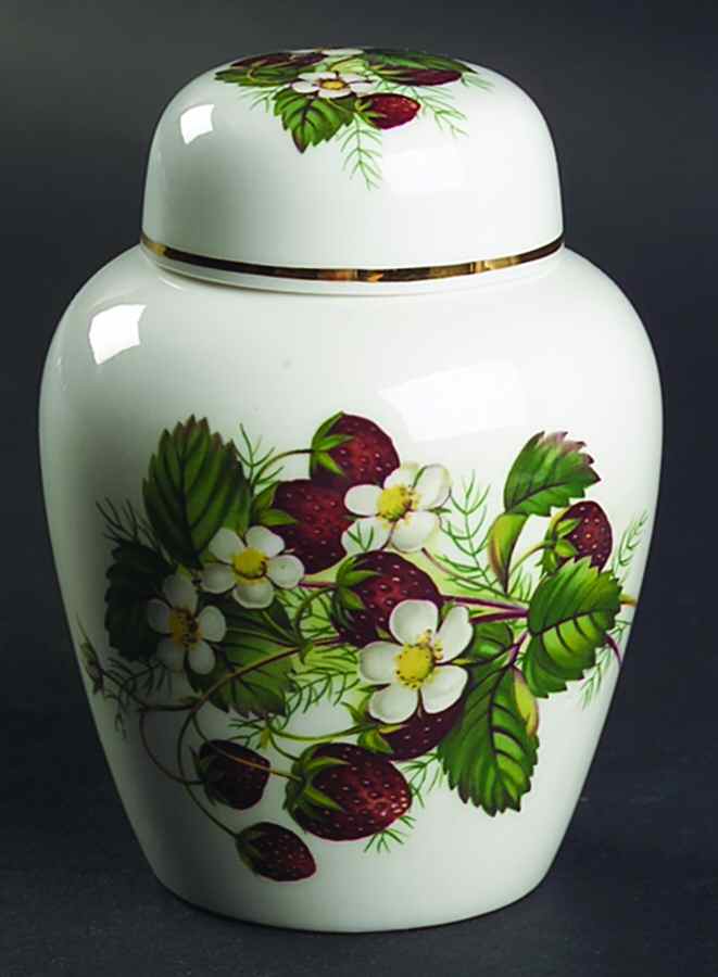 Strawberry Ripe (Small Scallops On Edge) Small Ginger Jar & Lid by Hammersley-1