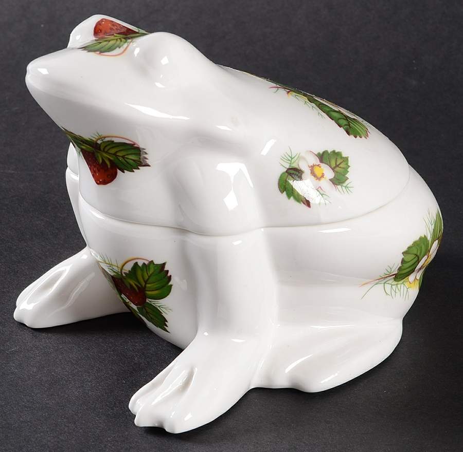 Strawberry Ripe (Small Scallops On Edge) Frog Box W/Lid by Hammersley-1