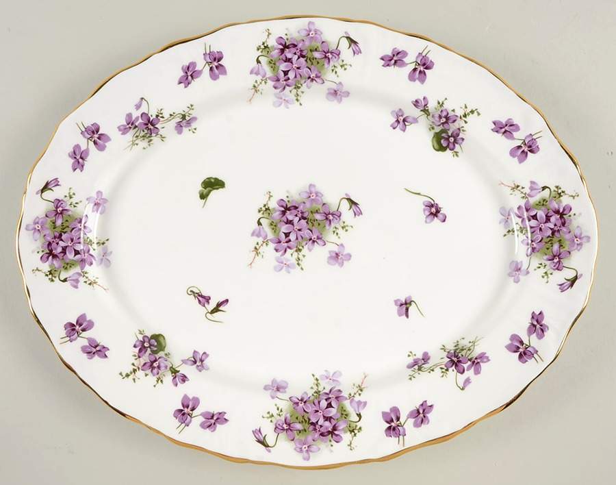 Victorian Violets 15" Oval Serving Platter by Hammersley-1