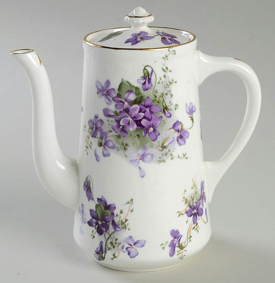 Victorian Violets Mini Coffee Pot & Lid by Hammersley-1