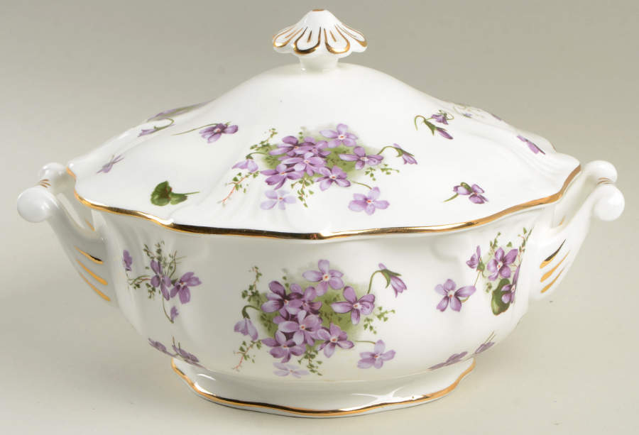 Victorian Violets Round Covered Vegetable by Hammersley-1